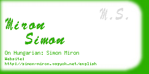 miron simon business card